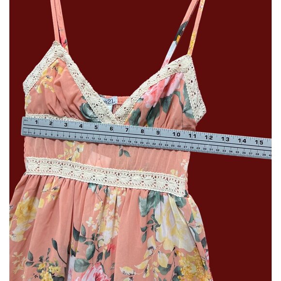 Rue 21 - Women's Summer Sleeveless High Low Hem Ruffle Floral Dress - Pink - XS - Picture 3 of 16